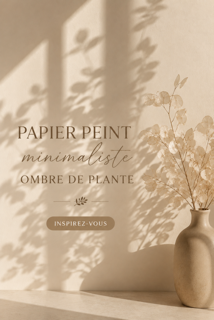 Papier peint minimaliste avec motifs de plantes dans une pièce élégante.