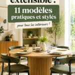 Table ronde extensible en bois dans une salle à manger moderne