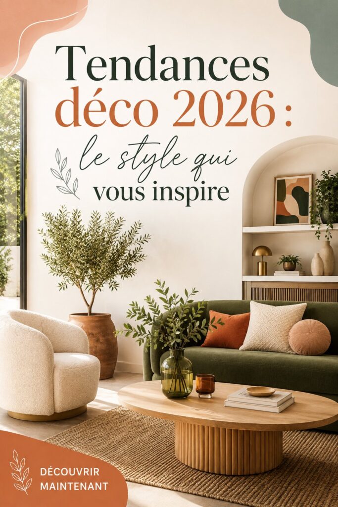 Intérieur décoré avec des couleurs tendance et matériaux modernes pour 2026.