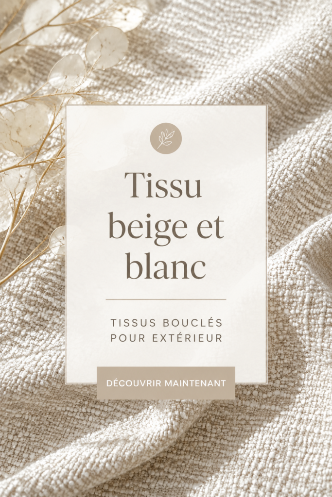 Table en extérieur avec des coussins beiges et blancs