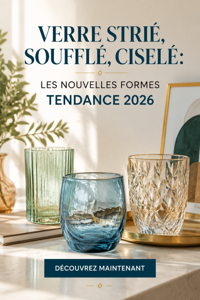 Déco moderne avec des objets en verre strié et ciselé