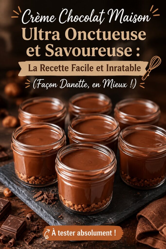 Bol de crème chocolat maison onctueuse, prête à être dégustée.