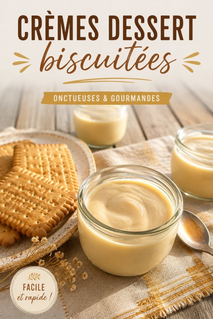 Un plat de crèmes dessert biscuitées aux biscuits croustillants