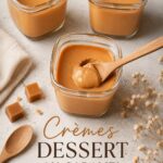 Plat de crèmes dessert au caramel réalisées à la Multi Délices, présentées dans des ramequins élégants.