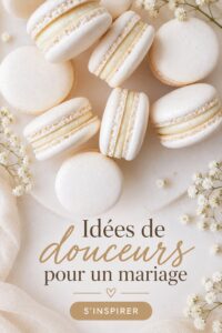 Table de mariage ornée de douceurs colorées et raffinées.