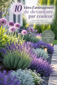 Un jardin coloré avec une variété de fleurs et d'éléments décoratifs.