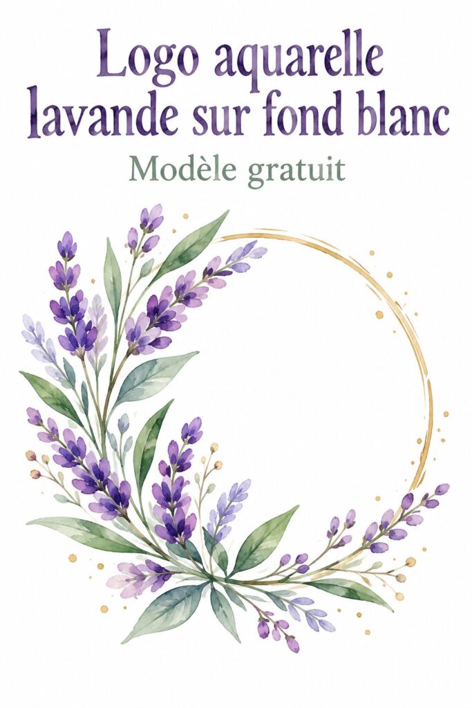 Exemple de logo aquarelle sur fond blanc, mélange de couleurs pastel.