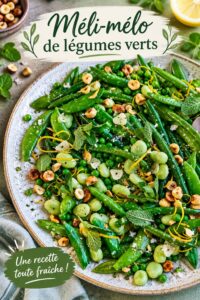 Mélange de légumes verts à l'ail, coloré et appétissant sur une assiette