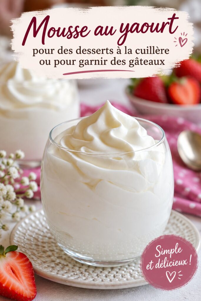 Mousse au yaourt servie dans des verres éclatants avec des fruits frais