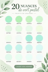 Palette de couleurs pastel vert pour la décoration intérieure