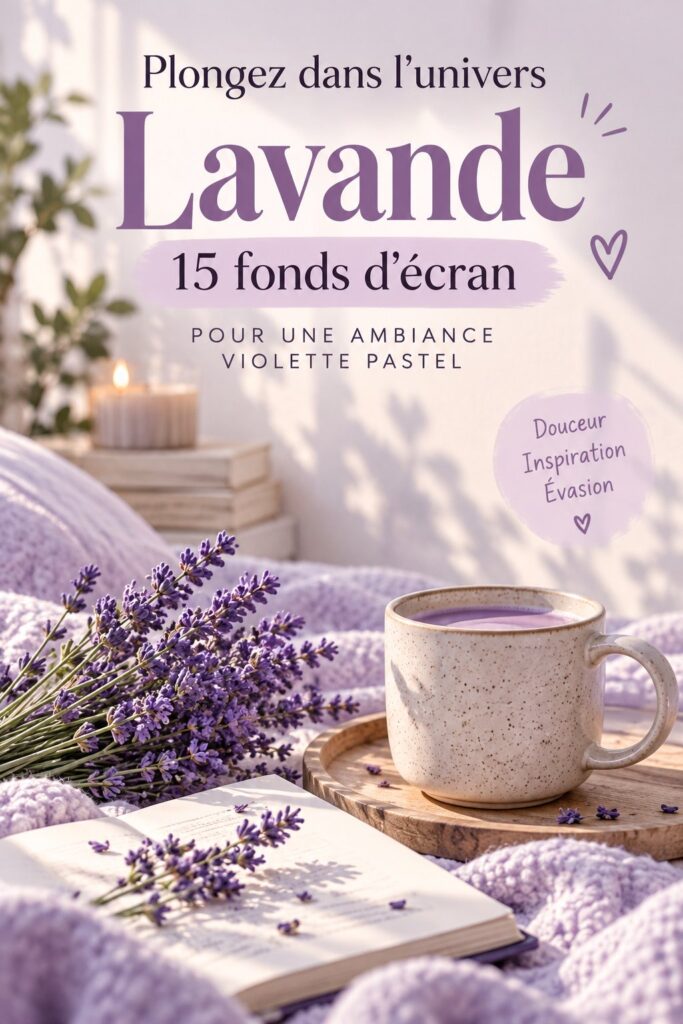 Un intérieur chaleureux avec un papier peint lavande pastel.