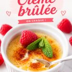 Dessert de crème brûlée doré avec une croûte caramélisée