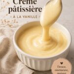 Crème pâtissière maison à la vanille dans un bol en verre