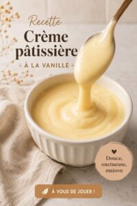 Crème pâtissière maison à la vanille dans un bol en verre