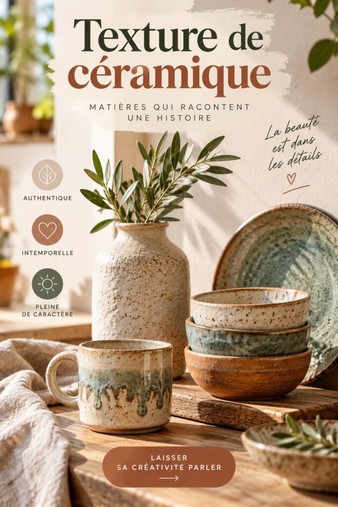 Stylish ceramic textures adding warmth to a modern decor