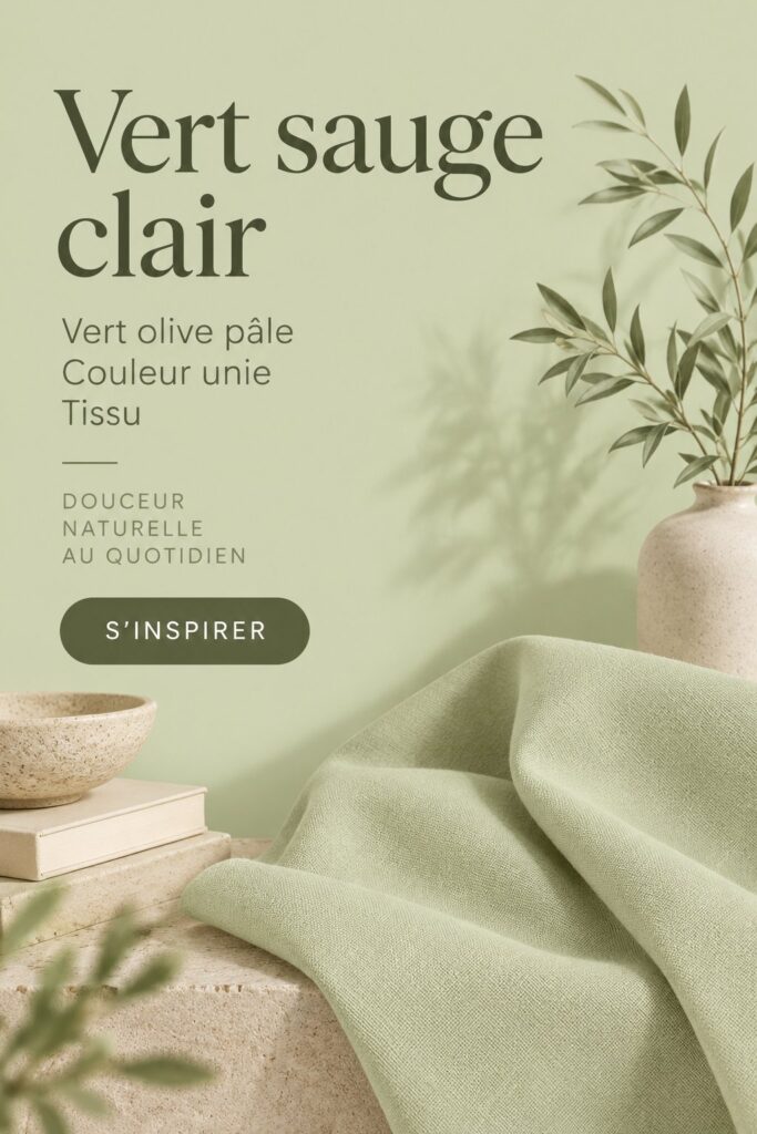 Un intérieur moderne avec des accents de vert sauge et olive, créant une atmosphère apaisante.