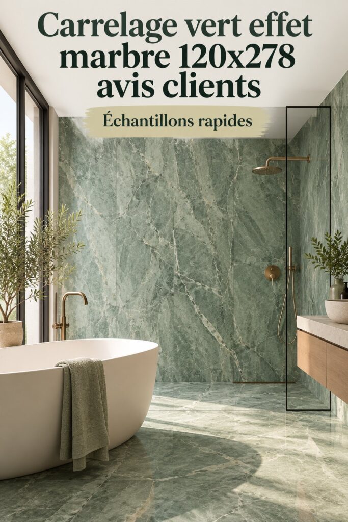 Carrelage vert inspiré du marbre dans un intérieur moderne