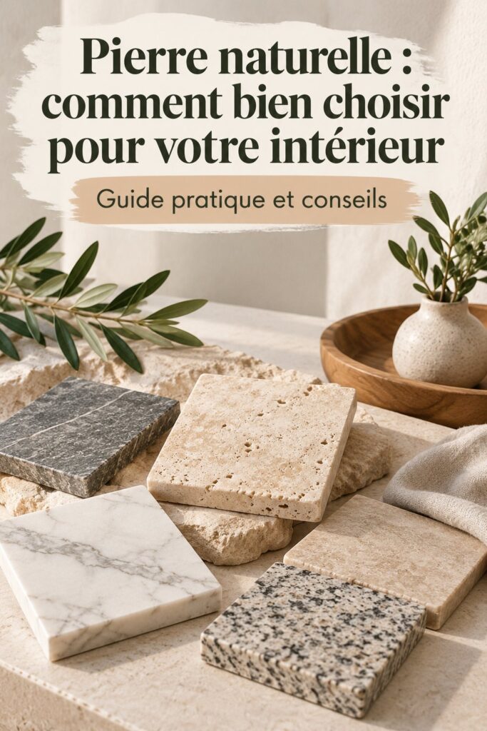 Un intérieur élégant avec des revêtements en pierre naturelle grise.