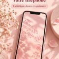 Fonds d'écran rose poudré sur un smartphone