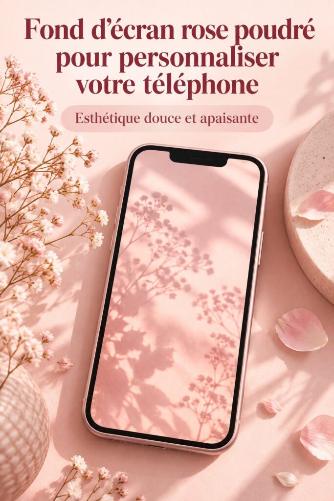 Fonds d'écran rose poudré sur un smartphone