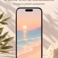 Fonds d'écran minimaliste estival pour iPhone affichant des couleurs douces et lumineuses.