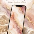 Fonds d'écran marbré élégant pour smartphone avec des nuances de gris et rose