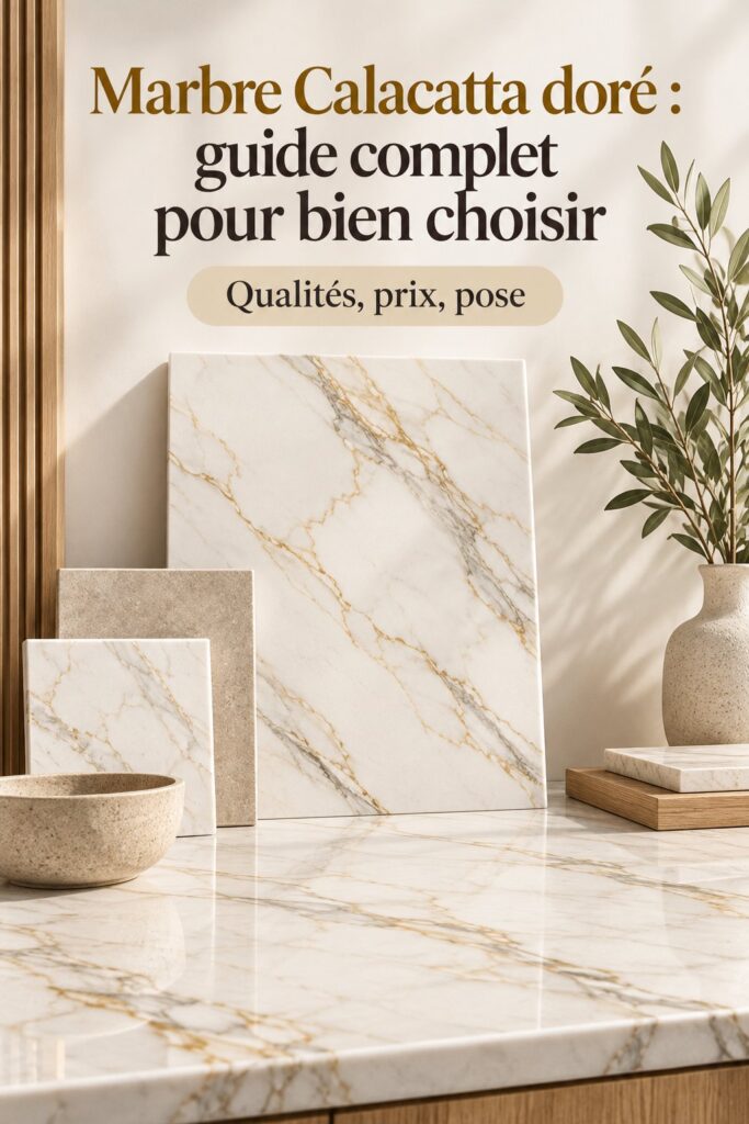 Marbre Calacatta doré avec ses veines élégantes, parfait pour la décoration intérieure