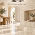 Marbre beige Burdur mettant en valeur une décoration intérieure élégante.