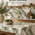 Échantillon de marbre Calacatta vert décoratif en intérieur