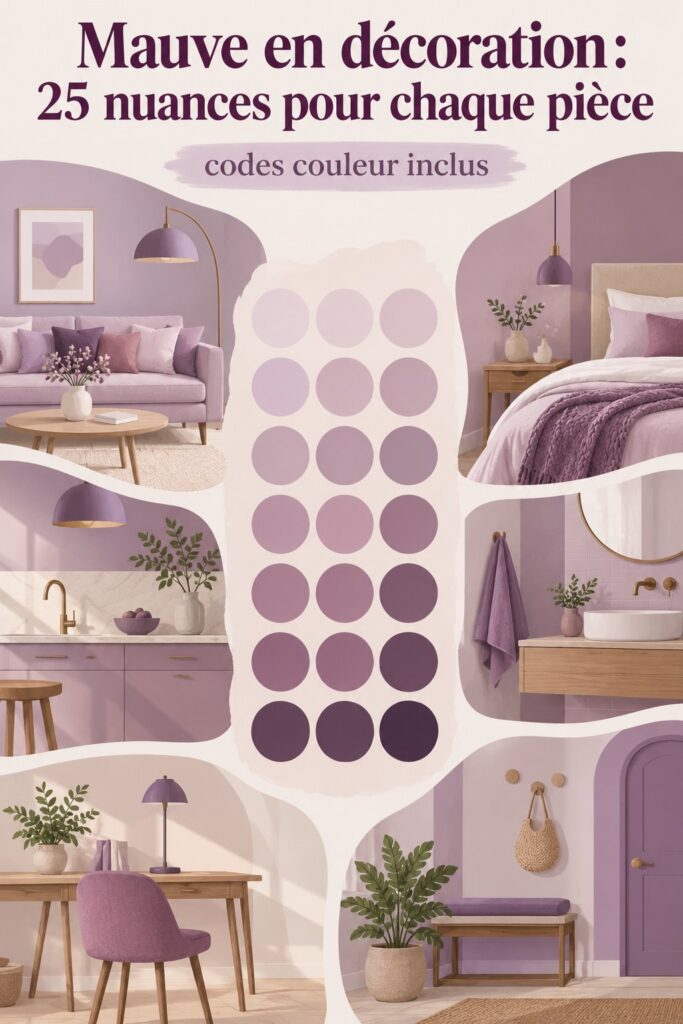 Mauve en décoration avec une palette de 25 nuances élégantes