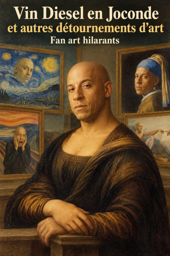 Début d'une œuvre d'art fan colorée transformant une scène classique.