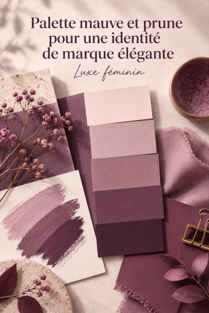 Palette de couleurs mauve et prune pour une identité de marque élégante