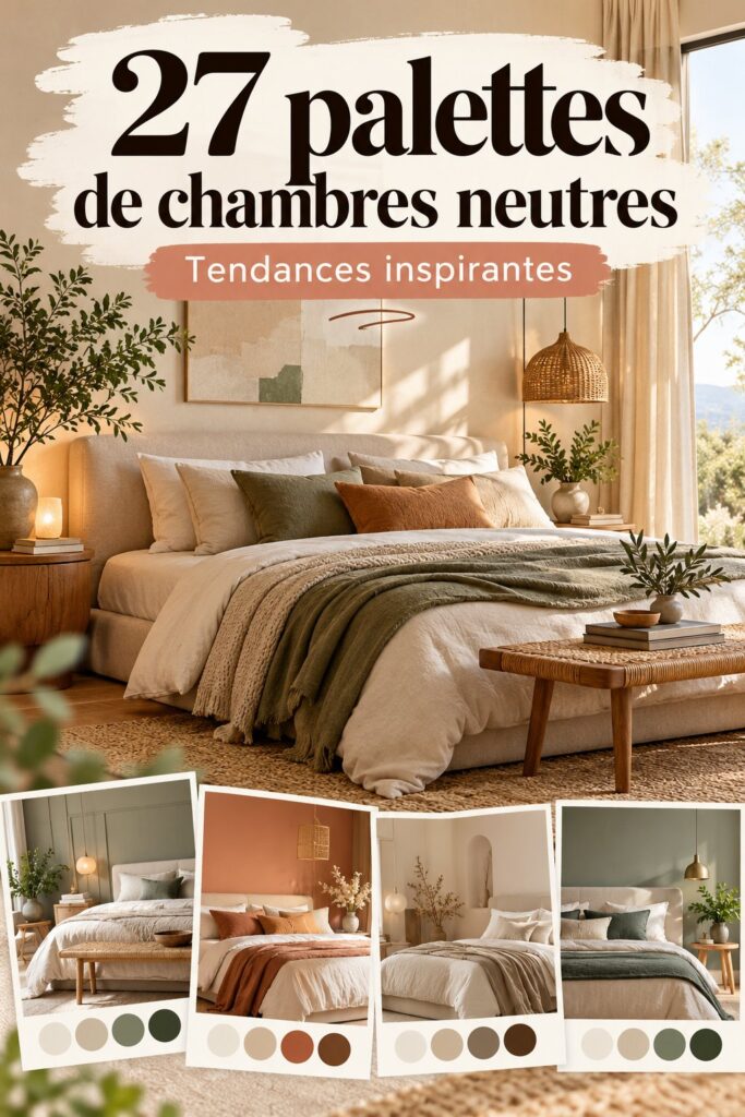 Exemple de chambre moderne avec palette de couleurs neutres