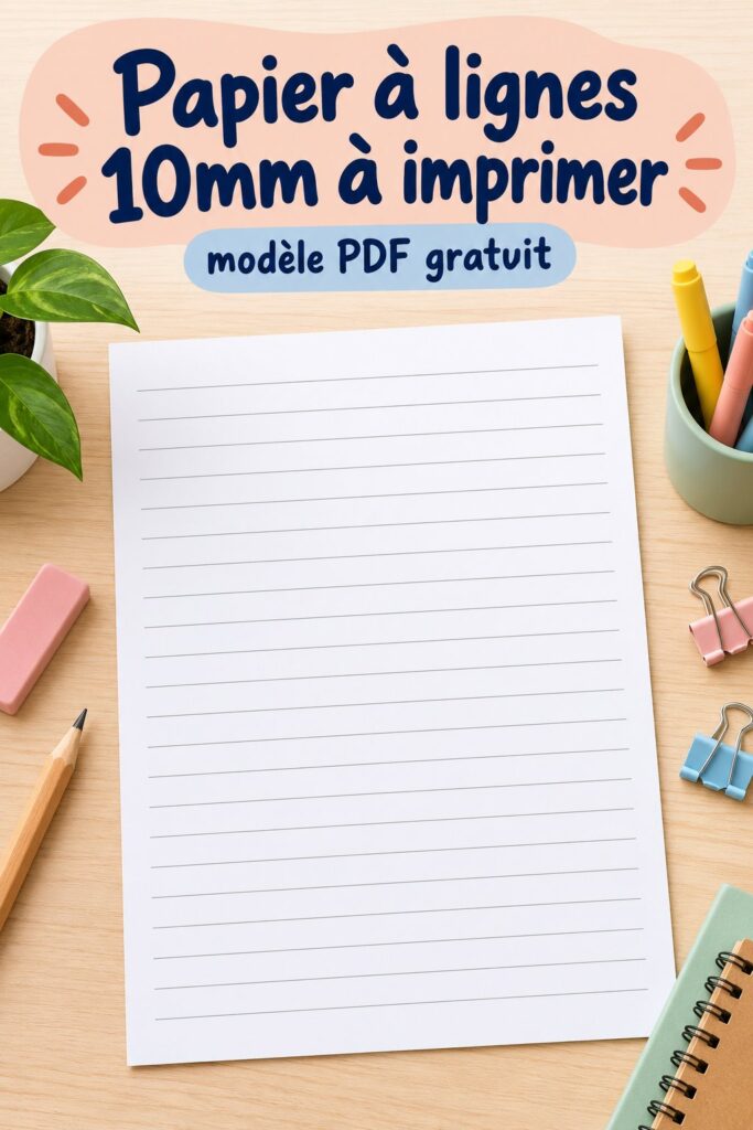 Papier à lignes imprimable avec un design moderne et coloré