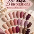 Exemple de manucure avec 23 teintes nuancées pour les ongles, affichant une palette colorée et élégante.
