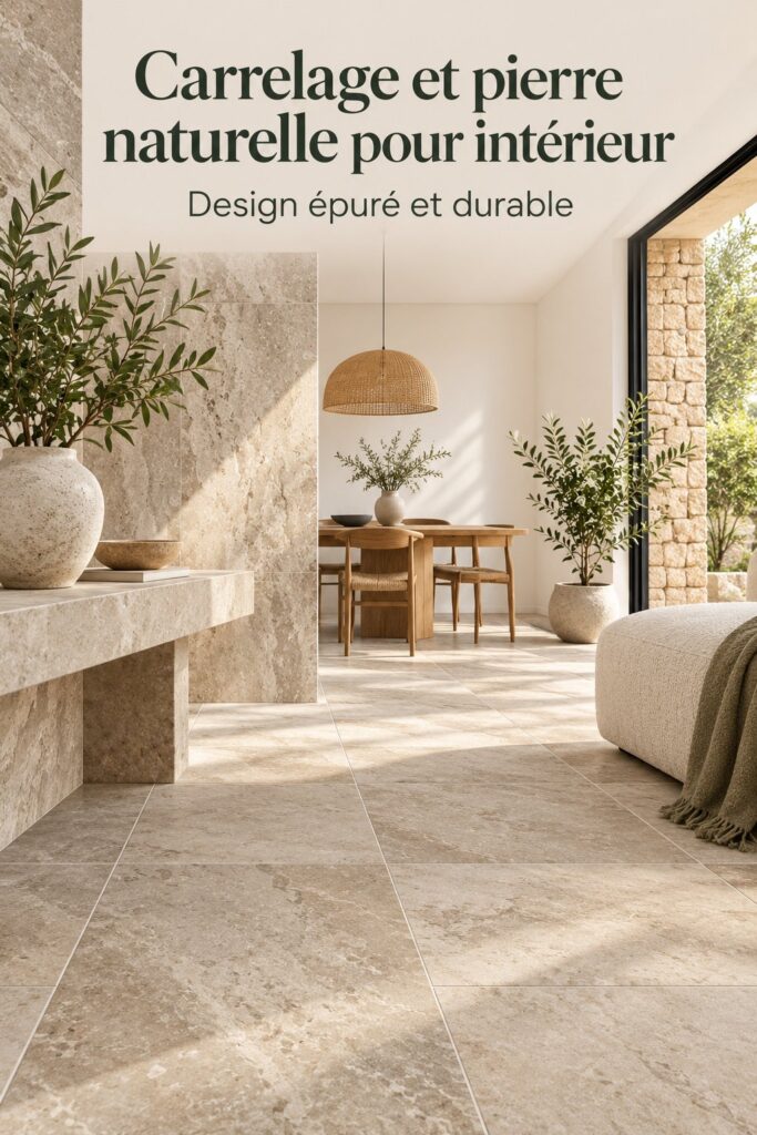 Carrelage élégant en pierre naturelle Astrum dans un intérieur moderne.