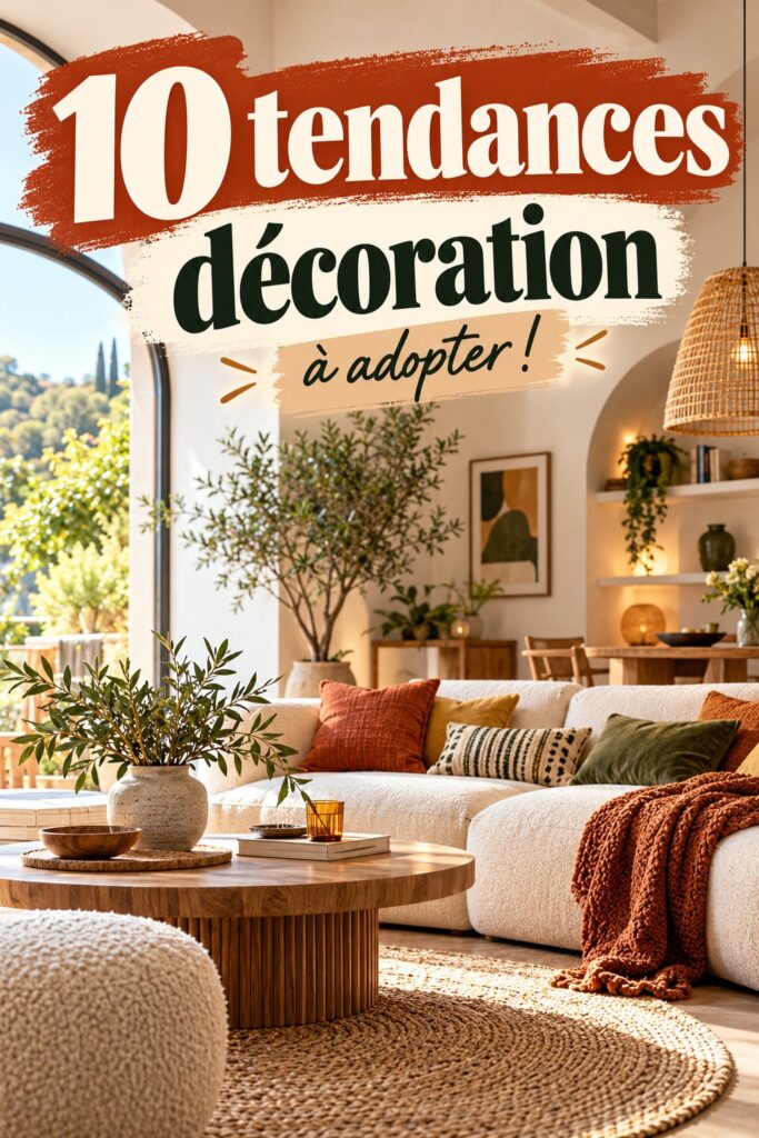 Une ambiance moderne avec des couleurs tendance et des matériaux chaleureux pour la déco 2026.