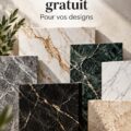 Un magnifique plan de marbre avec des veines blanches et grises, parfait pour la décoration intérieure.