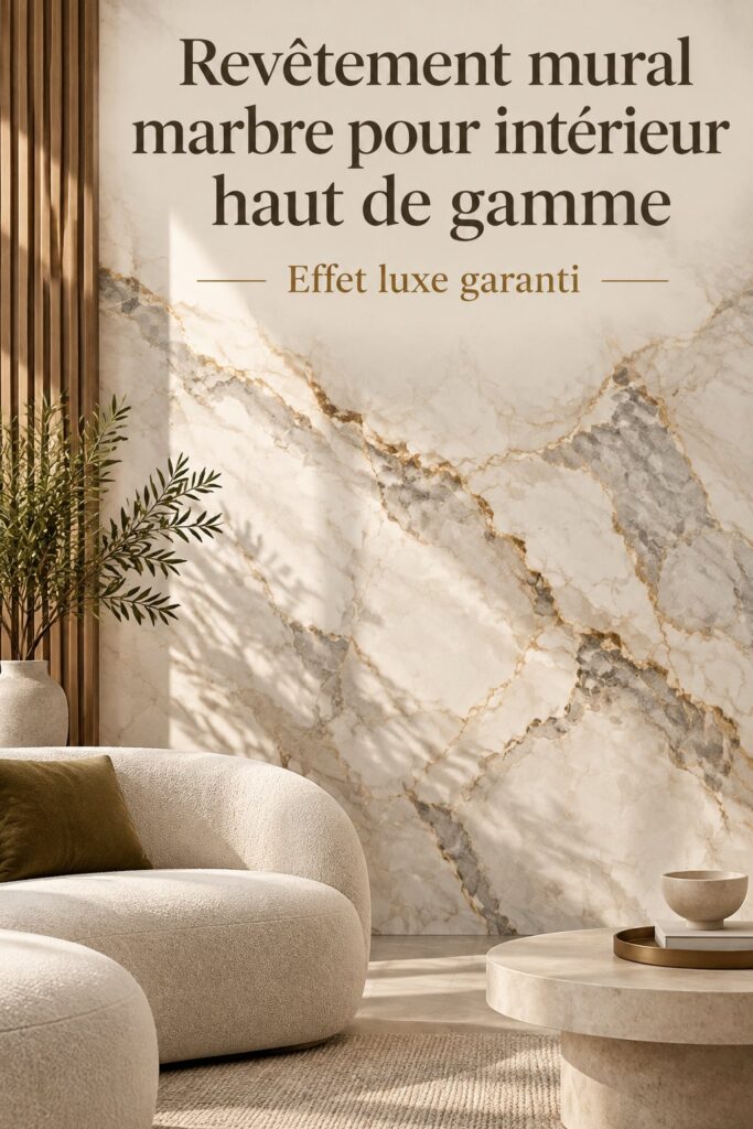 Un mur intérieur élégant avec une texture de marbre clair